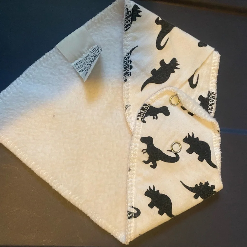 BABY dinosaur white bib